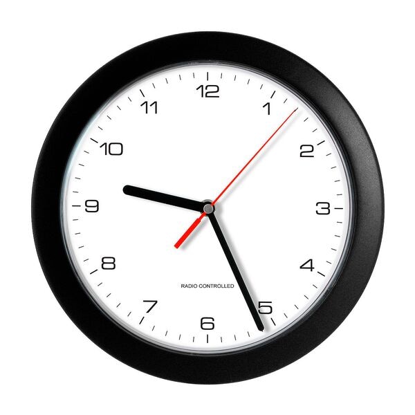 Peweta Uhren Funkwanduhr Design schwarz 250 mm
