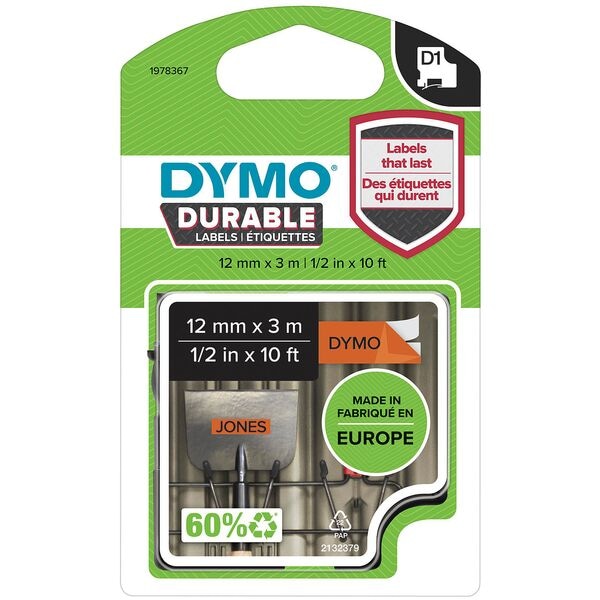 Dymo Beschriftungsband 12 mm x 3,0 m fr Dymo D1 Beschriftungsgerte