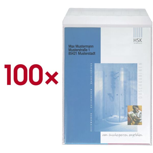 docuCARE 100er-Pack Folienversandtaschen »ohne Fenster« DIN A4 transparent