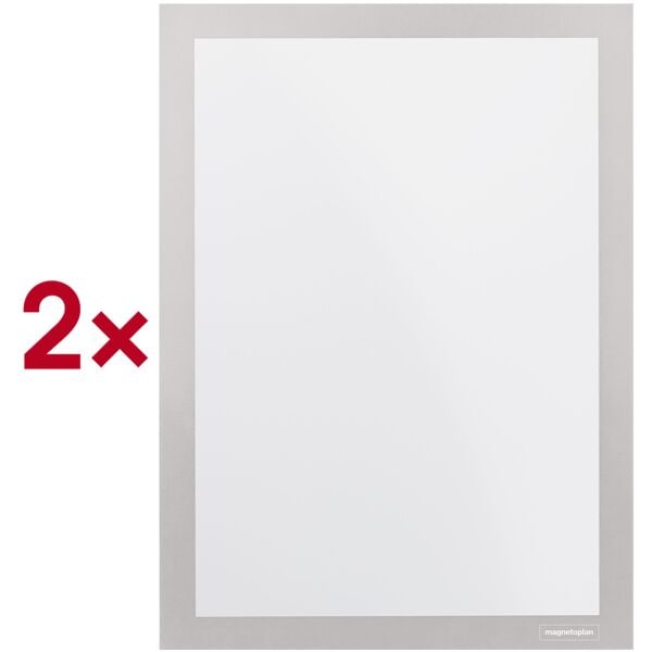 Magnetoplan Magnetrahmen selbstklebend Magnetofix A3 silber 2 St�ck