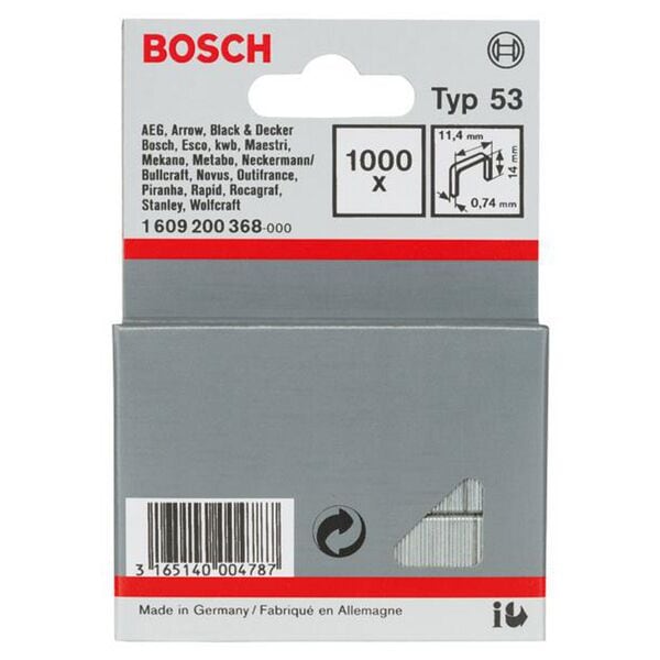 BOSCH 1000er Pack Tackerklammern �Typ 53� 14 mm