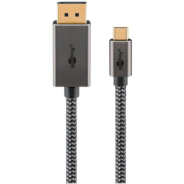 goobay Adapterkabel USB-C 3.1/DisplayPort silber, schwarz 1.0 m