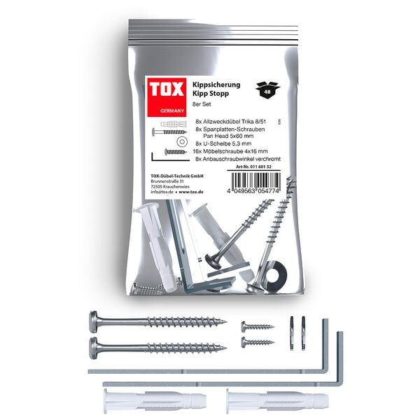 TOX Mbel-Kippsicherung-Set Kipp Stopp 48-teilig