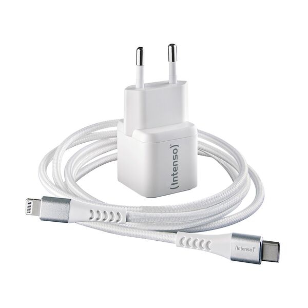 Intenso GaN-Ladeadapter W30C + C315L Lightning-Kabel USB C, Steckdose