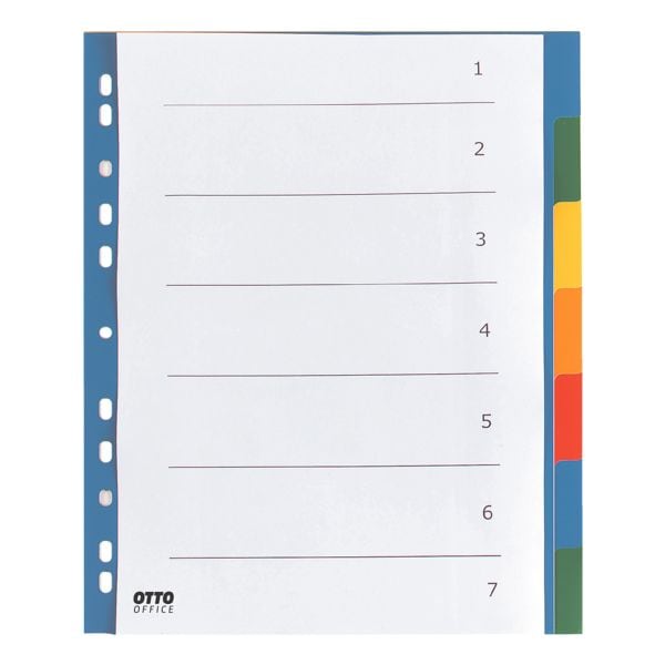OTTO Office Register, A4 berbreit, blanko 7-teilig, mehrfarbig, Kunststoff