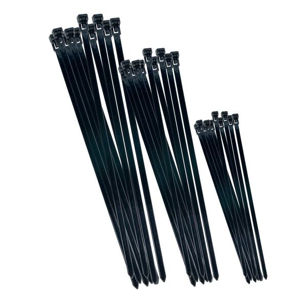CON:P 25-tlg. Kabelbinder-Set schwarz