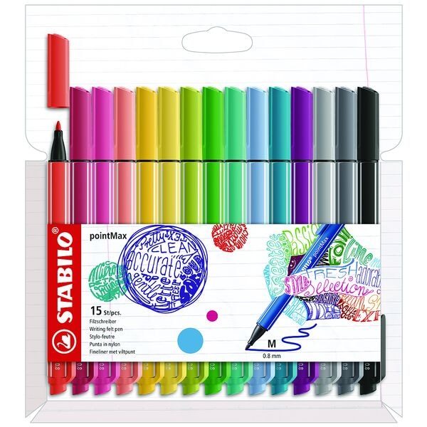 Stabilo 15er-Pack Filzstifte pointMax