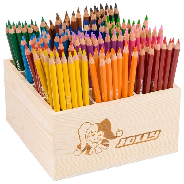 JOLLY 144er-Pack Buntstifte Classic mit Holz-Kcher