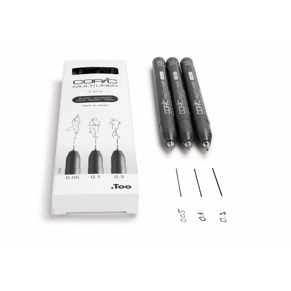 COPIC 3er-Pack Fineliner »Multiliner« 0,05 - 0,3 mm