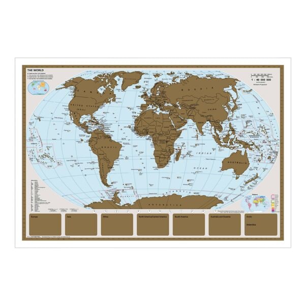 STIEFEL Eurocart Scratchmap/Rubbelkarte THE WORLD 95 x 66 cm