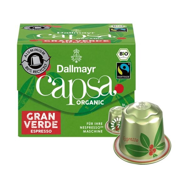 Dallmayr Kaffeekapseln Organic Gran Verde Espresso 10 St�ck