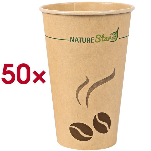 NATURE Star 50 Einweg-Kaffeebecher Mocca