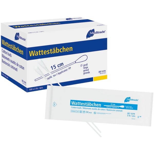 Meditrade Wattestbchen gro߫ Kunststoff 200 Stck