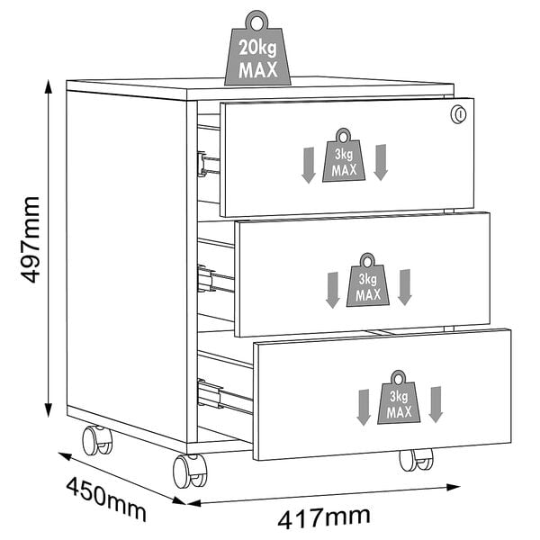 VCM Rollcontainer �Salia� 3 Sch�be