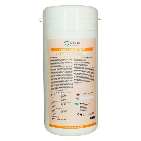 NITRAS MEDICAL Desinfektionstcher PROTECTASEPT Lemon 100 Stck