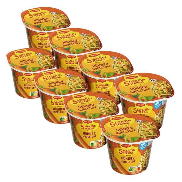 Maggi 8er-Pack 5 Minuten Terrine Hhner Nudeltopf