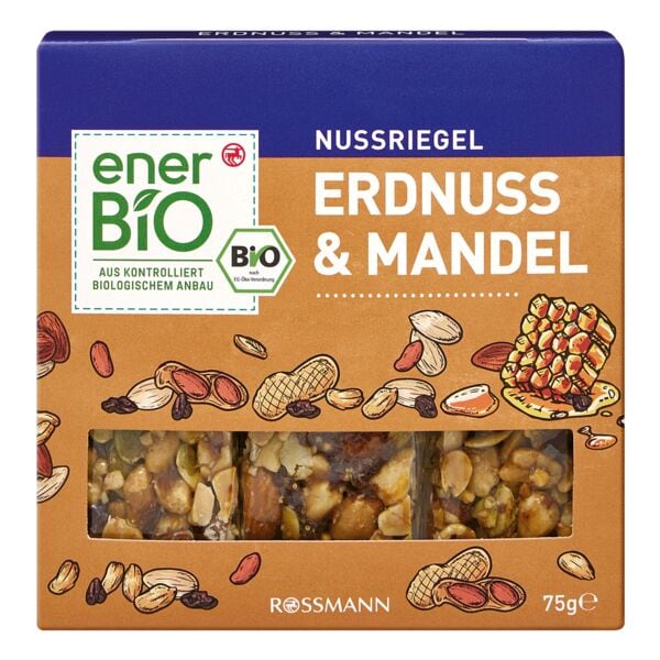 enerBIO 3er-Pack Nussriegel �Erdnuss & Mandel�
