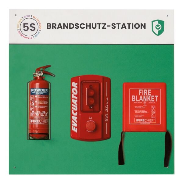 Paperflow Lean Management Board �Brandschutz-Station� 75/75 cm gr�n