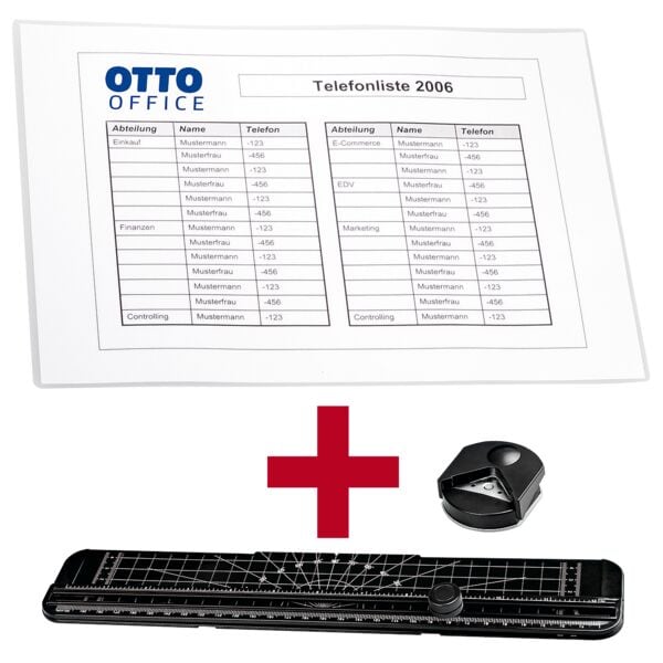 OTTO Office 100 Stck Laminierfolien A4 125 mic glnzend inkl. Schneide-Set