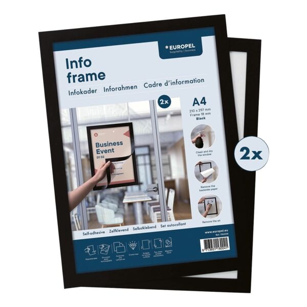 EUROPEL Inforahmen selbstklebend A4 schwarz