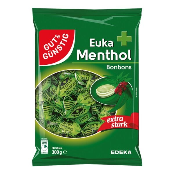 Gut & G�nstig Bonbons �Euka Menthol� extra stark 300 g