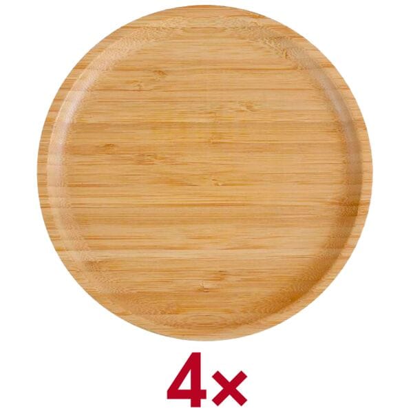 pandoo Mehrweg-Men�teller bambus � 20 cm 4 St�ck