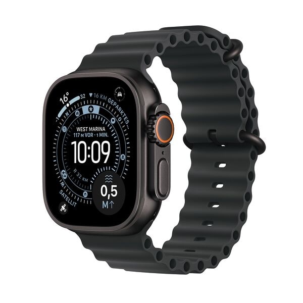 Apple Watch Ultra 3 Ocean Armband Cellular + GPS 64 GB maritimblau, schwarz