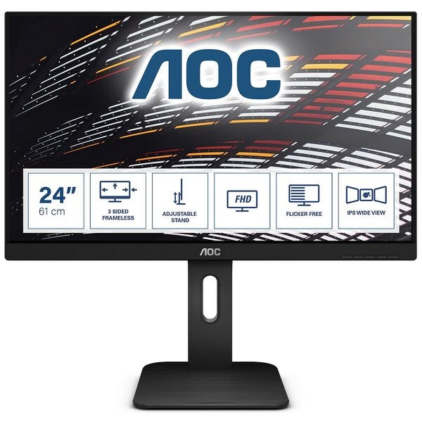 AOC X24P1 Monitor, 61,0 cm (24''), 16:10, HDMI, VGA, DVI, DisplayPort, Audio In, Kopfh�rer-/Mikrofonkombinationsbuchse, USB