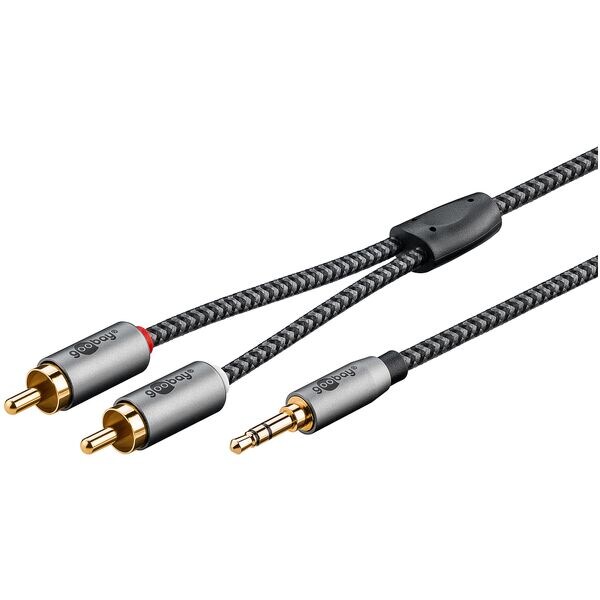 goobay Adapterkabel 3,5 mm Klinke/Cinch silber / schwarz 3.0 m