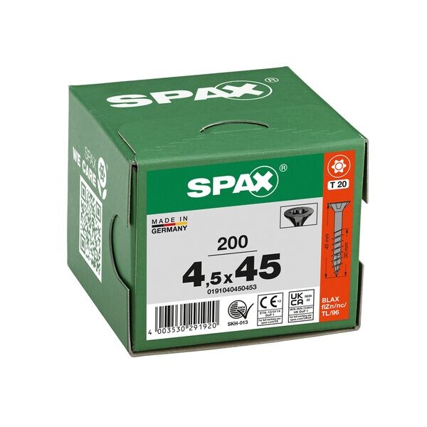 SPAX Universalschrauben �T20 Senkkopf BLAX� 4,5 x 45 mm 200 St�ck