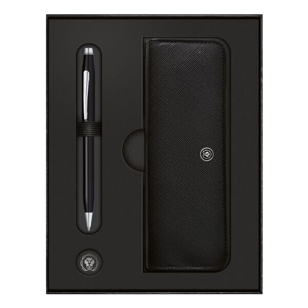 Schreibger�te-Set CROSS Kugelschreiber Century II inkl. Lederetui mit Rei�verschluss