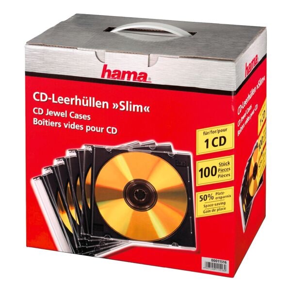 Hama CD/DVD/Blu-ray-Leerhllen Slimline - 100er-Set