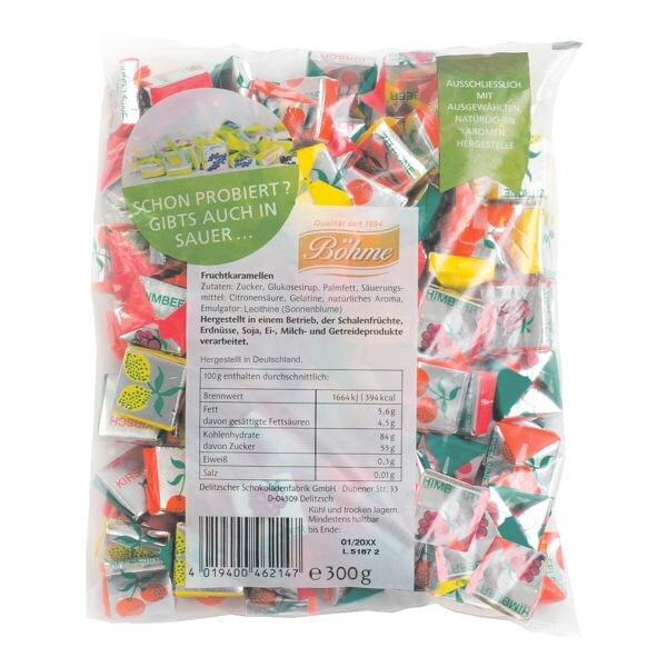 Fruchtkaramellen Kaubonbons (Kleinpackung) Fruchtkaramellen Kaubonbons (Kleinpackung)