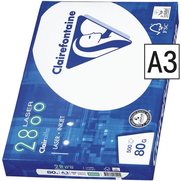 Multifunktionales Druckerpapier A3 Clairefontaine 2800 - 500 Blatt gesamt