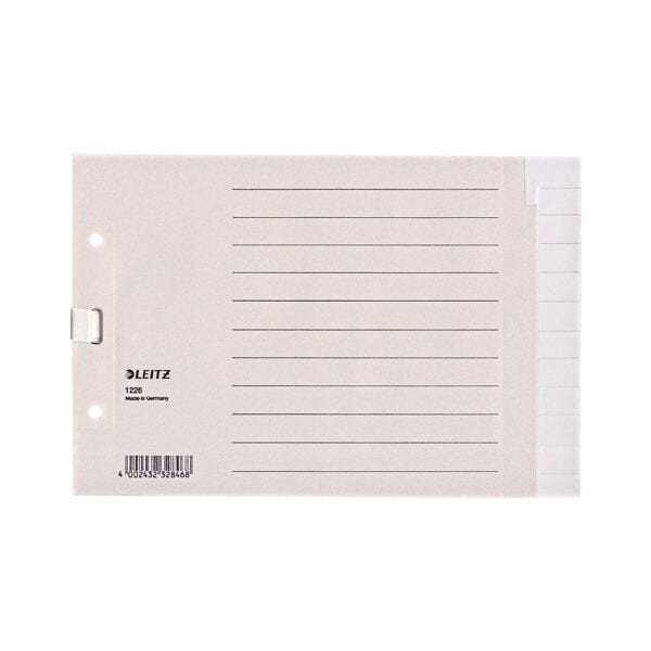 LEITZ Register 1226, A5 quer, blanko 12-teilig, grau, Recycling-Tauenpapier