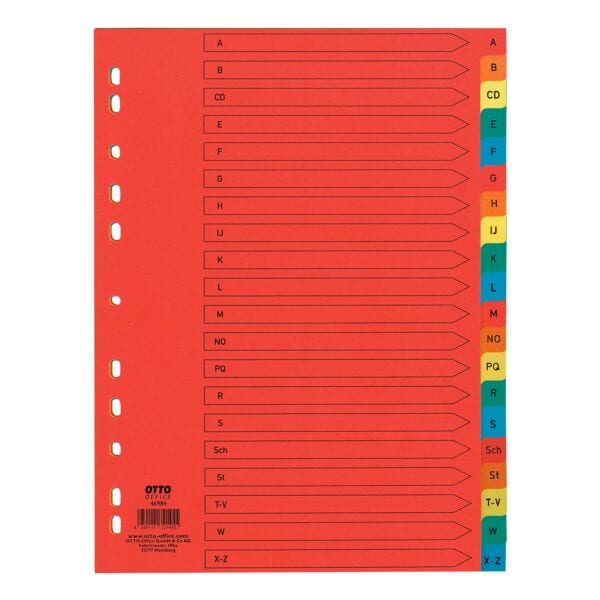 OTTO Office Premium Register, A4, A-Z 20-teilig, mehrfarbig, Recycling-Karton