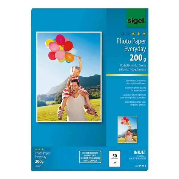 Sigel Foto Inkjet-Papier Everyday Plus IP711 A4 200 g/m 50 Blatt
