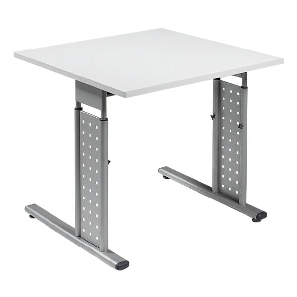 Geramöbel Schreibtisch »New York« 80 cm, C-Fuß silber