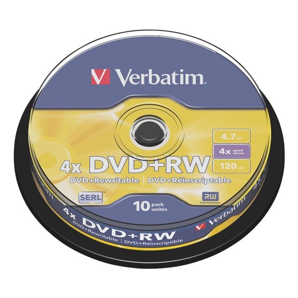 Verbatim DVD-Rohlinge DVD+RW 10er-Spindel