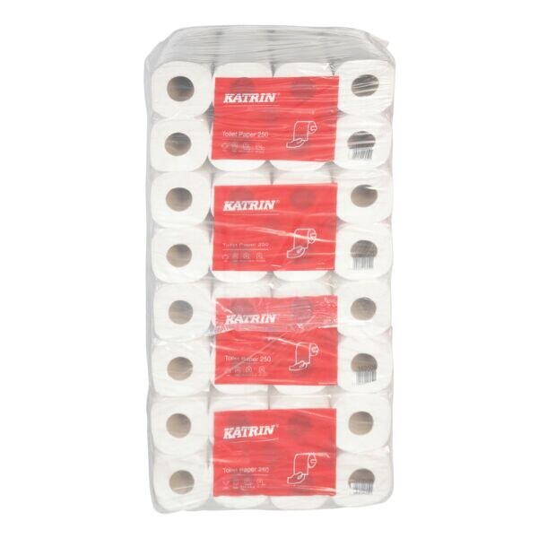 Katrin Toilettenpapier 2-lagig, naturwei - 64 Rollen (8 Pack  8 Rollen)