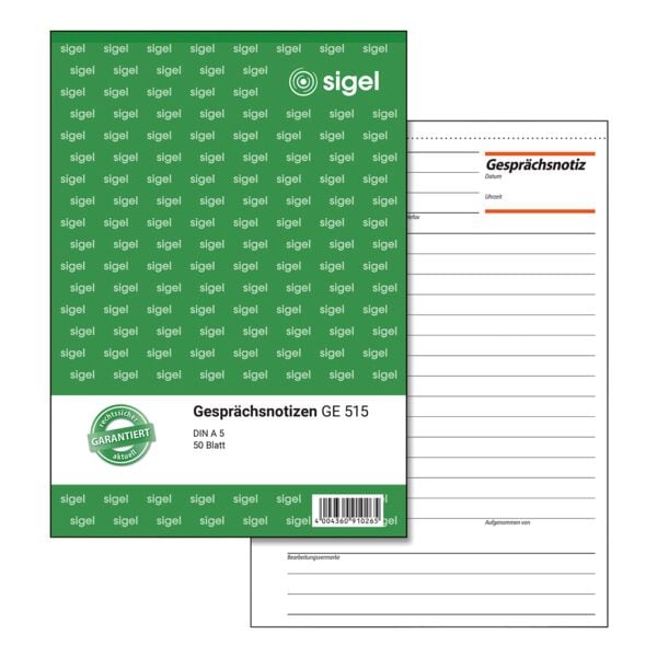 Sigel Formularvordrucke »Gesprächsnotiz« GE515 Sigel Formularvordrucke »Gesprächsnotiz« GE515