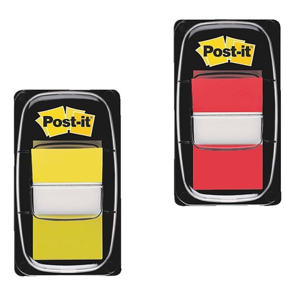 Post-it Index Haftmarker Index 43,2 x 25,4 mm, Kunststoff rot und gelb