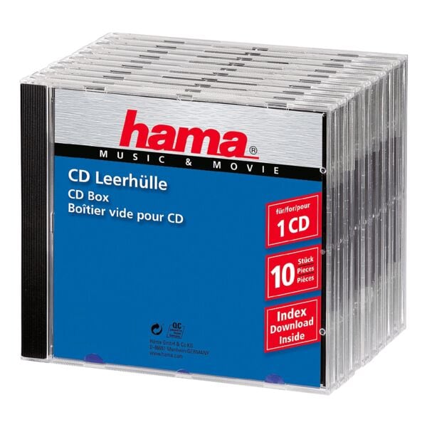 Hama CD/DVD/Blu-ray-Leerhllen Jewelcase