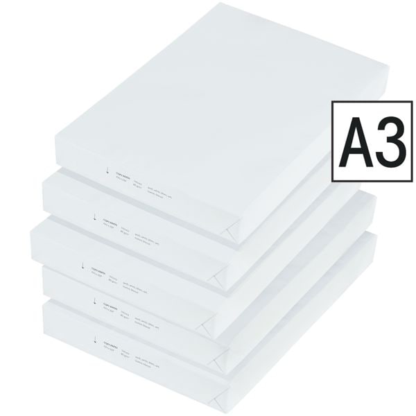 5x Kopierpapier A3 - 2500 Blatt gesamt, 80 g/m²