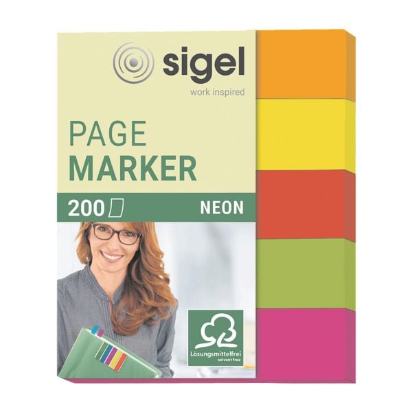 SIGEL Haftmarker Neon 50 x 12 mm, Papier