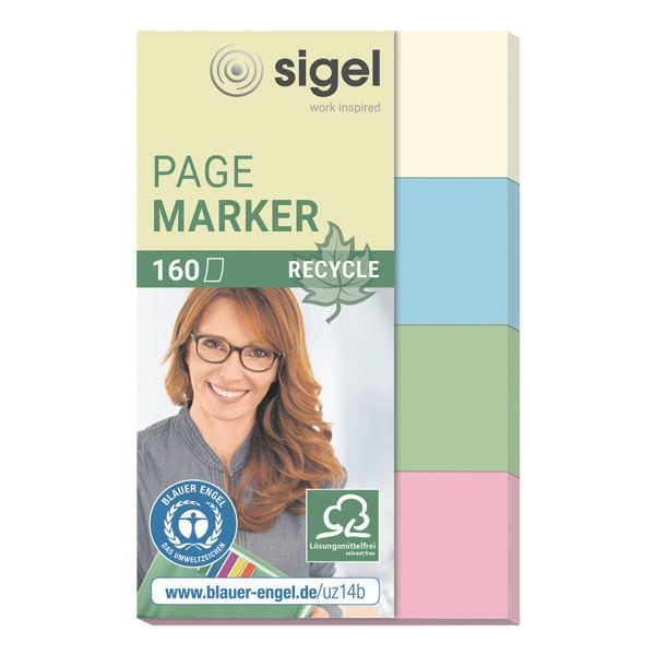 SIGEL Haftmarker Recycle 50 x 20 mm, Papier