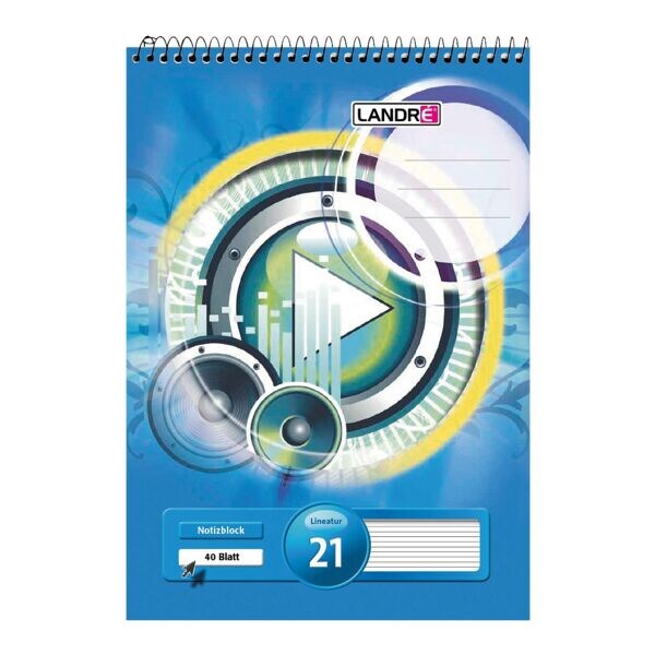 Landré Spiral-Notizblock, A7, liniert, 40 Blatt Landré Spiral-Notizblock, A7, liniert, 40 Blatt