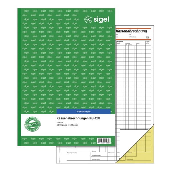 Sigel Formularbuch »Kassenabrechnung« KG428