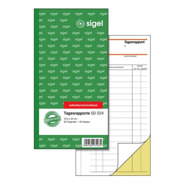 Sigel Formularbuch Tagesrapport SD024