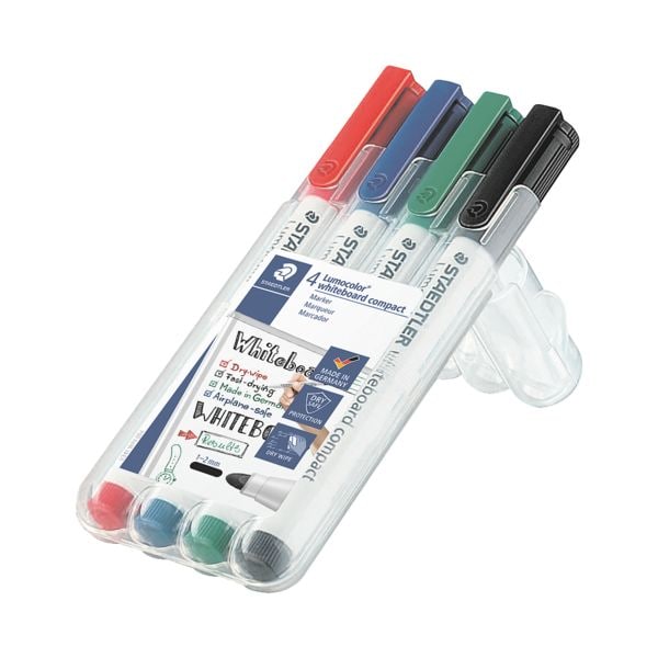 Staedtler 4er-Pack Whiteboard-Marker Lumocolor compact 4 Farben